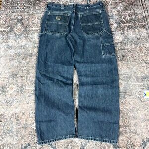 Lee Dungarees Jeans Men's 38x29 Blue Cotton Denim Straight Leg Carpenter Utility